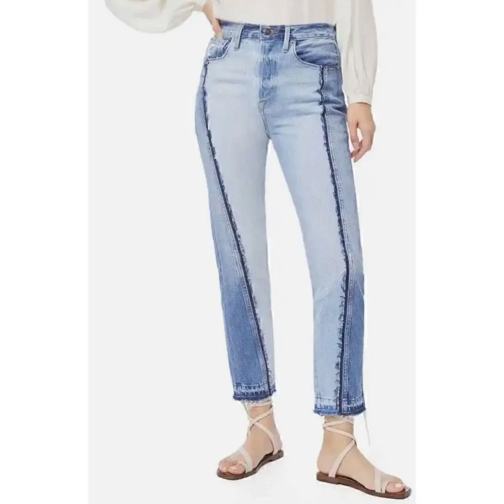 FRAME 'Le Mix Repair' High-Waist Jeans Palomino - Size 28 - Picture 1 of 11